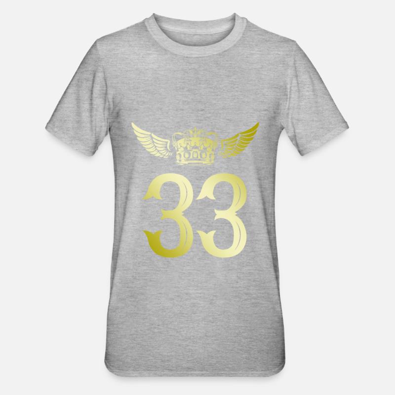 33 Couronne numérique - T-shirt polycoton Unisexe - gris chiné
