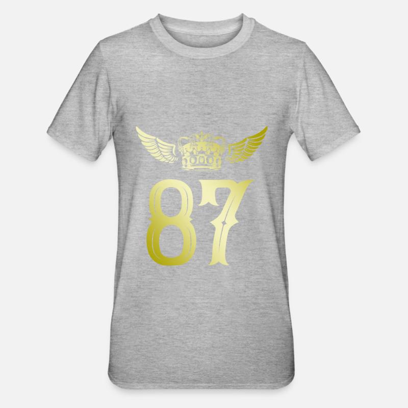 87 Couronne numérique - T-shirt polycoton Unisexe - gris chiné