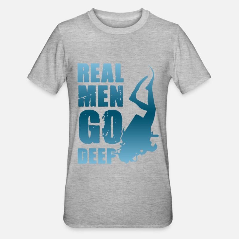 tauchen spaß - Unisex Polycotton T-Shirt - Grau meliert