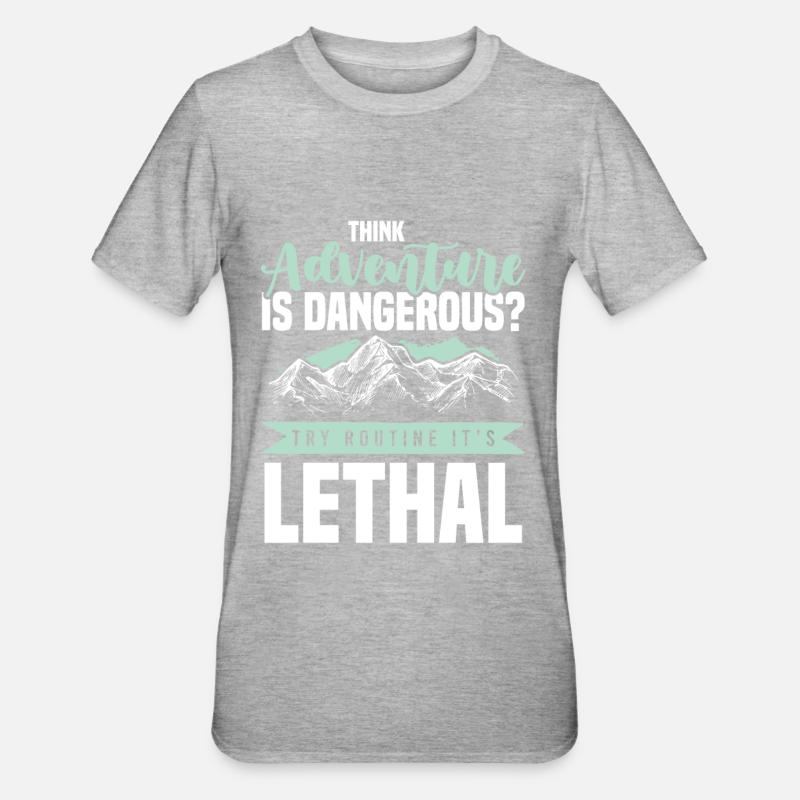 abenteuer klettern - Unisex Polycotton T-Shirt - Grau meliert