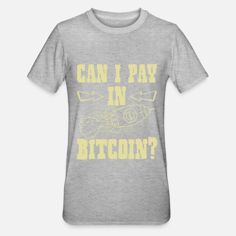 Payer avec Bitcoin - T-shirt polycoton Unisexe - gris chiné