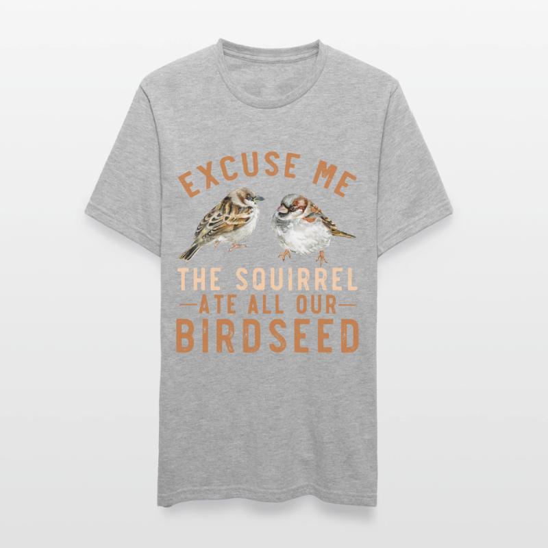 Spatz Vogelfutterhaus Garten Eichhörnchen Problem Unisex Polycotton T-Shirt