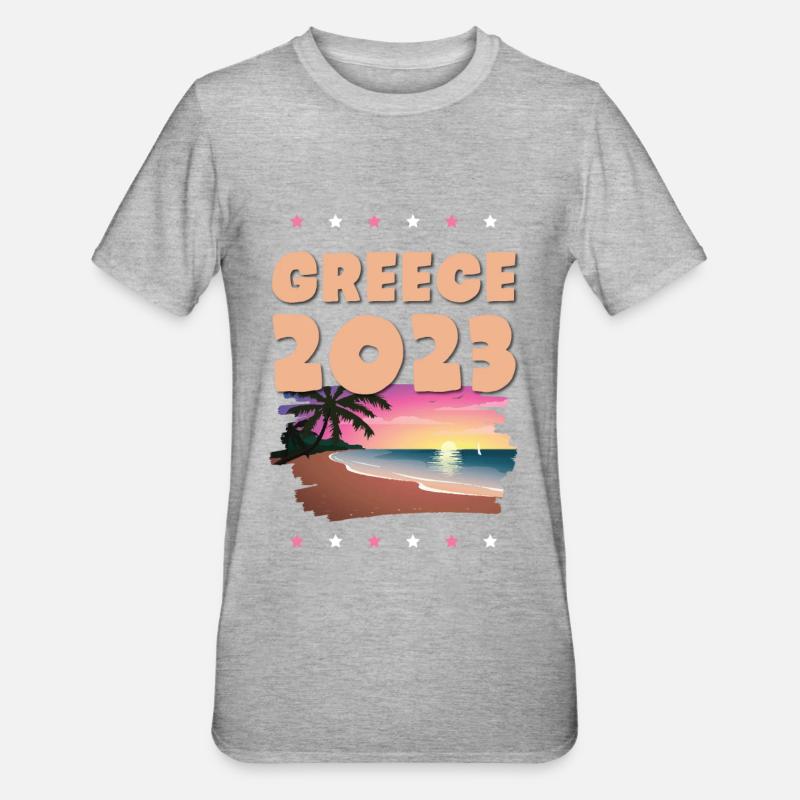 Grèce 2023 - T-shirt polycoton Unisexe - gris chiné