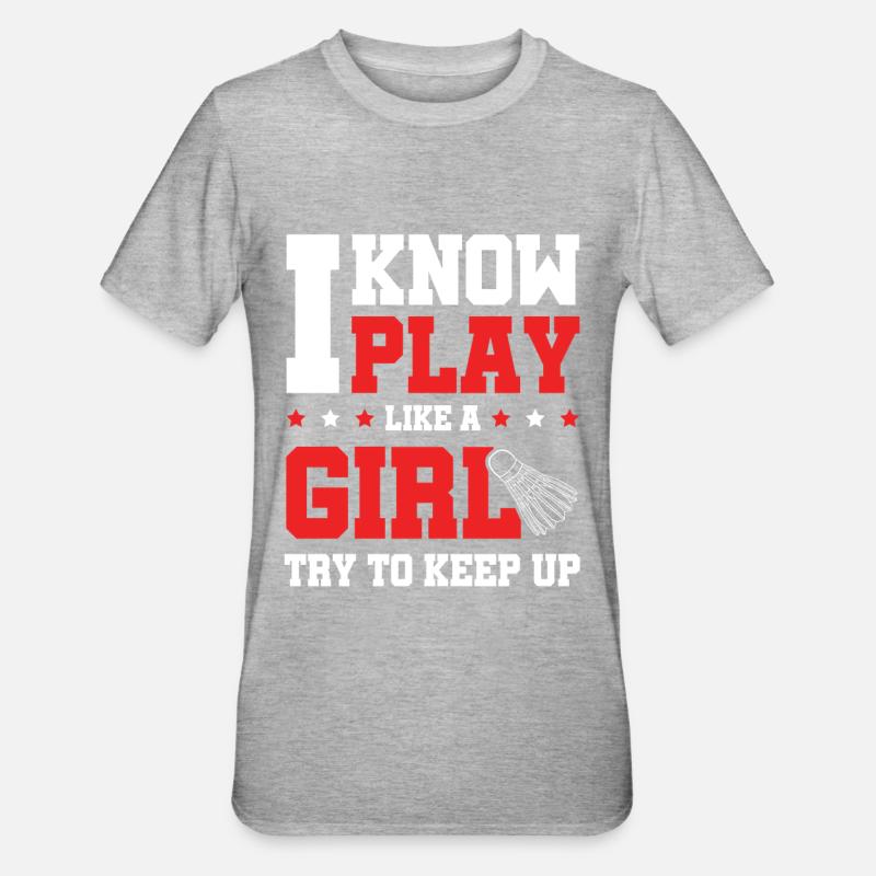badminton mädchen - Unisex Polycotton T-Shirt - Grau meliert