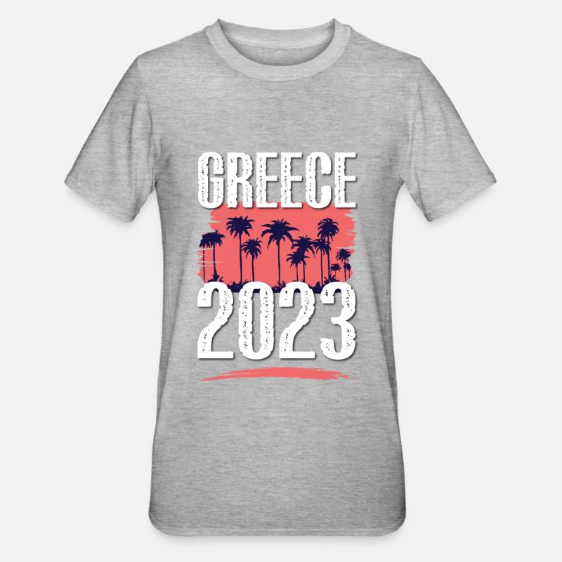 Grèce 2023 - T-shirt polycoton Unisexe - gris chiné