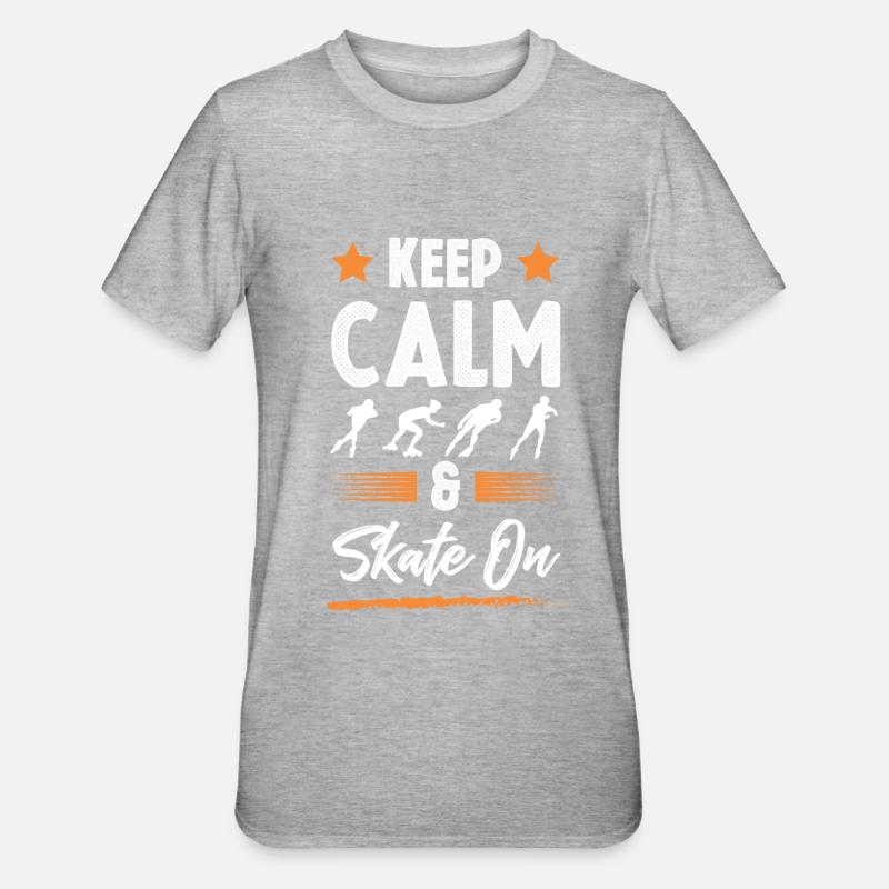 keep calm skate - Unisex Polycotton T-Shirt - heather grey