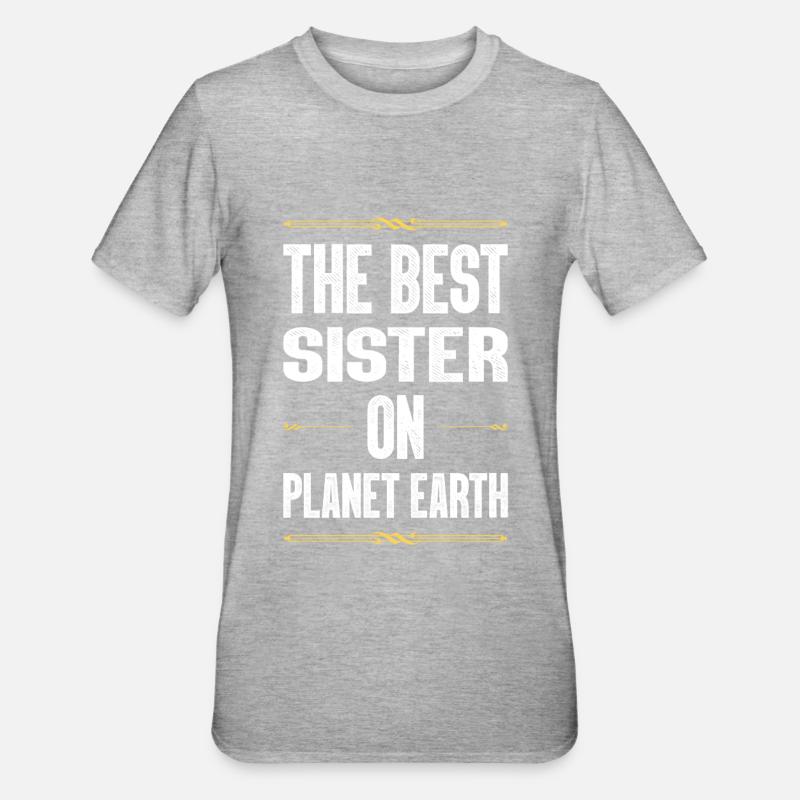Beste Schwester Spruch - Unisex Polycotton T-Shirt - Grau meliert