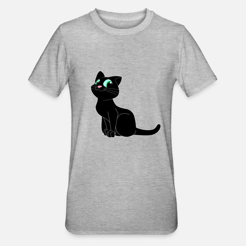 cat - Unisex Polycotton T-Shirt - heather grey