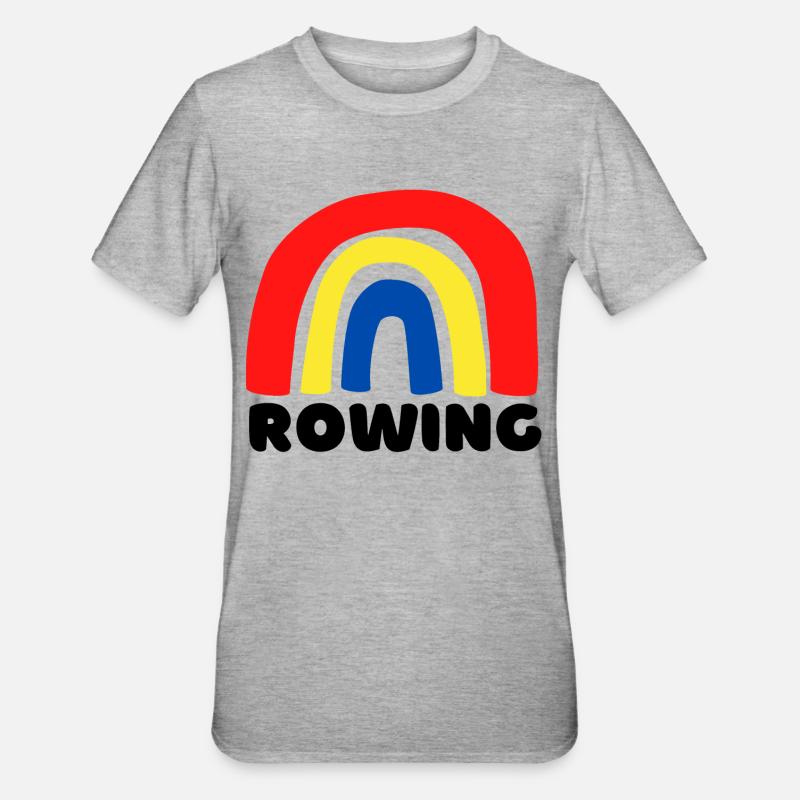 Aviron arc-en-ciel. - T-shirt polycoton Unisexe - gris chiné