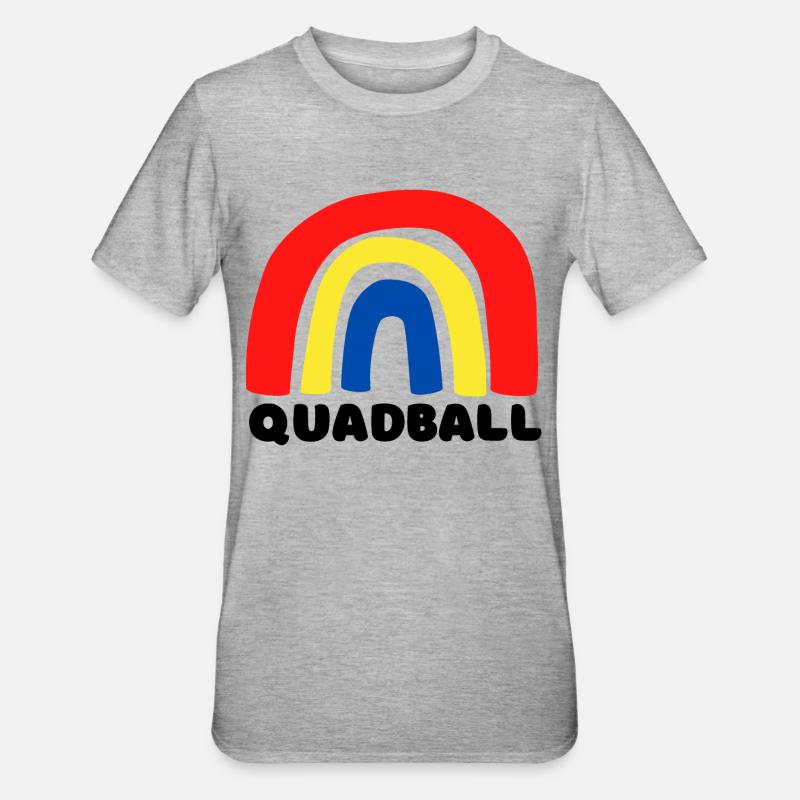 Quadball Regenbogen - Unisex Polycotton T-Shirt - Grau meliert