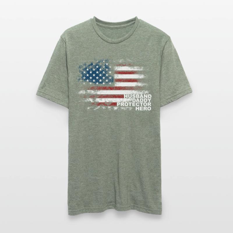 USA Husband Daddy Protector Hero Unisex Polycotton T-Shirt