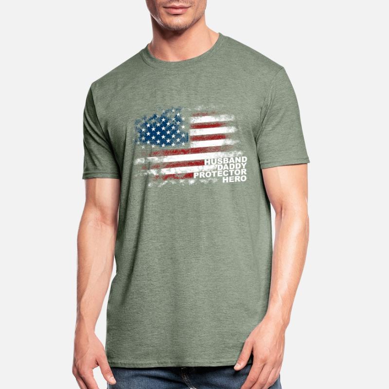 USA Husband Daddy Protector Hero Unisex Polycotton T-Shirt
