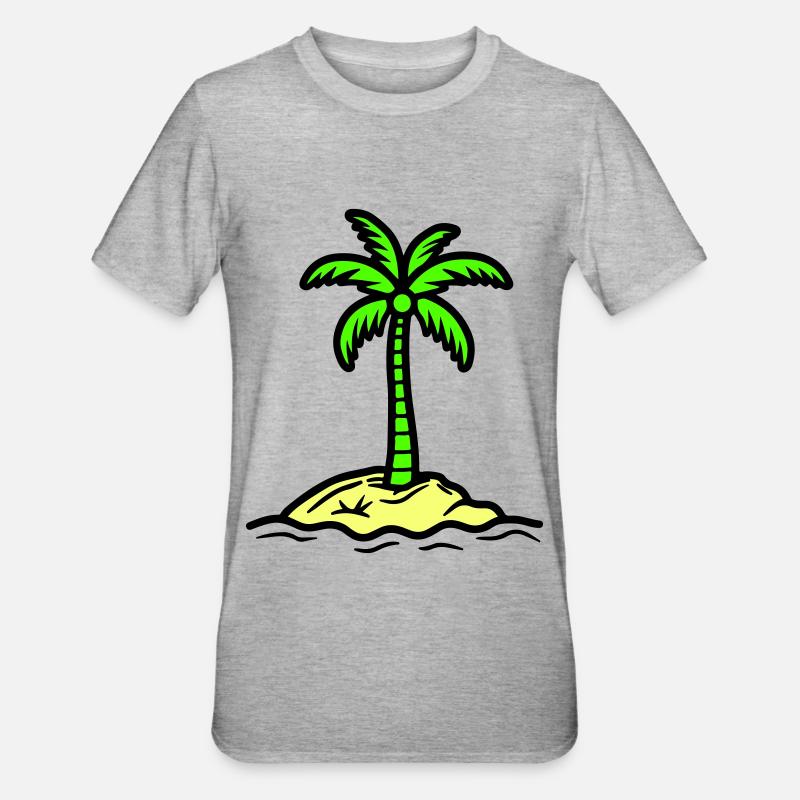 L’été à Palm Island - T-shirt polycoton Unisexe - gris chiné