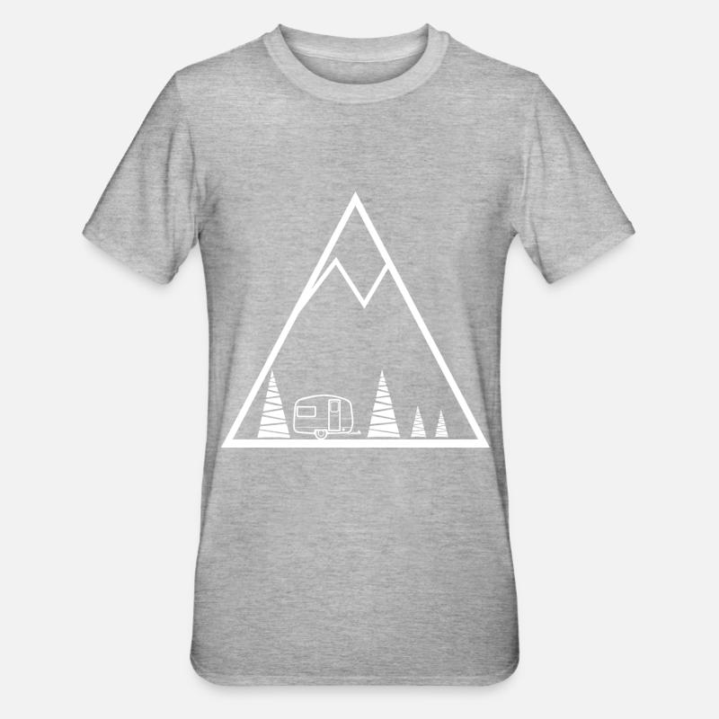 Triangle - Camping Caravane - - T-shirt polycoton Unisexe - gris chiné