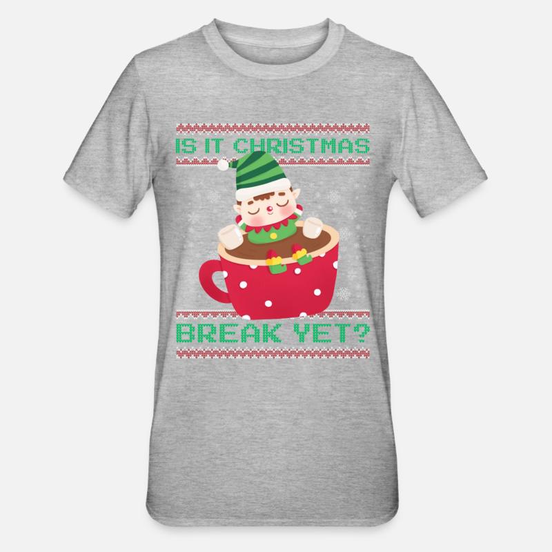 C’est déjà les vacances de Noël ? Professeur de diablotin de cacao - T-shirt polycoton Unisexe - gris chiné