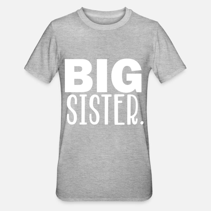 große Schwester - Unisex Polycotton T-Shirt - Grau meliert