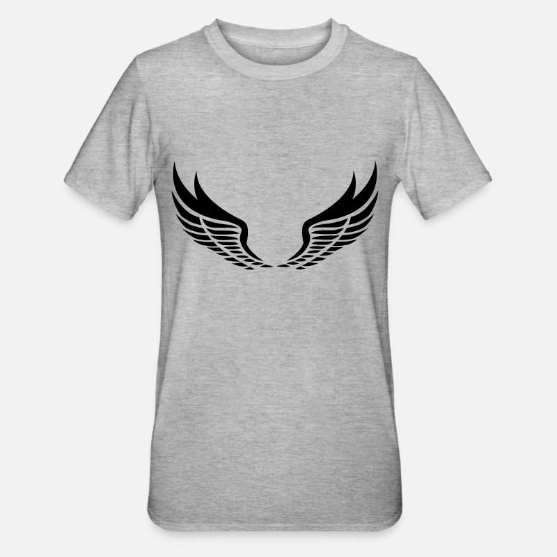 Wings de - Unisex Polycotton T-Shirt - Grau meliert