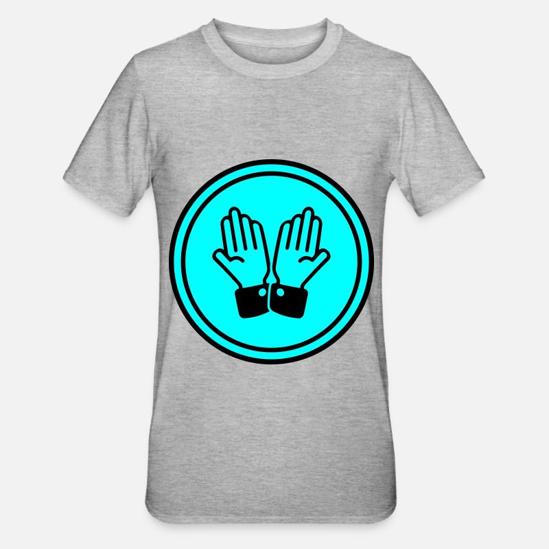 cercle de prière des mains - T-shirt polycoton Unisexe - gris chiné