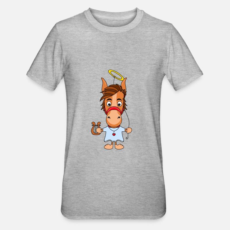PFERD - PONY - ENGEL - Unisex Polycotton T-Shirt - Grau meliert