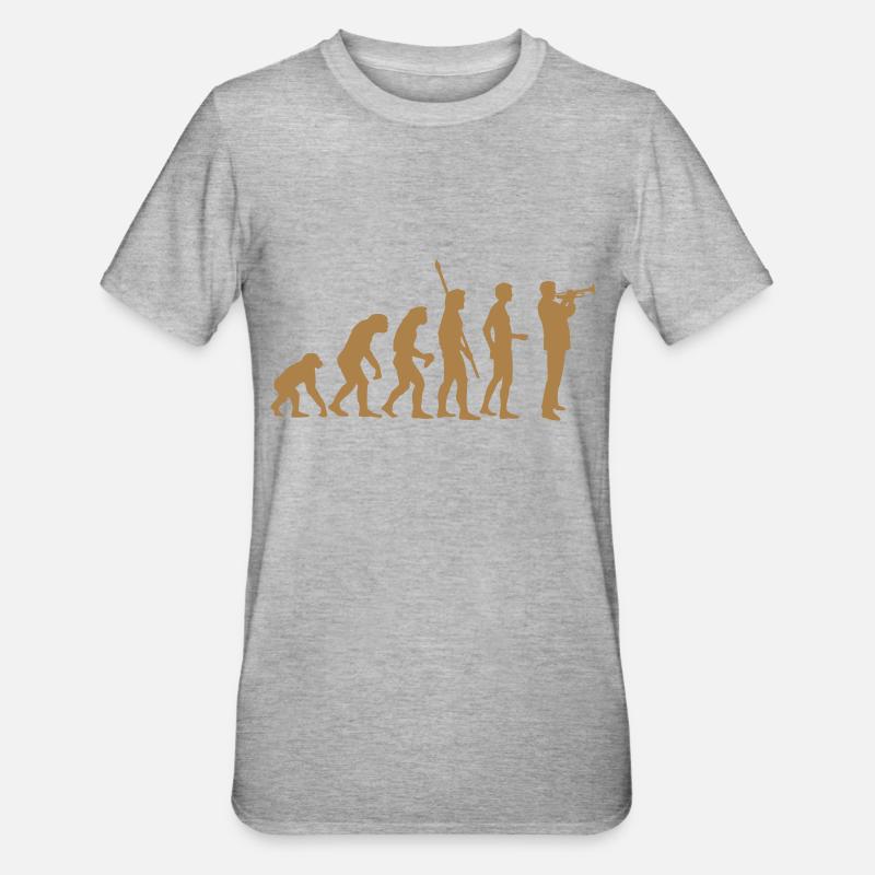 evolution_trompeter - T-shirt polycoton Unisexe - gris chiné