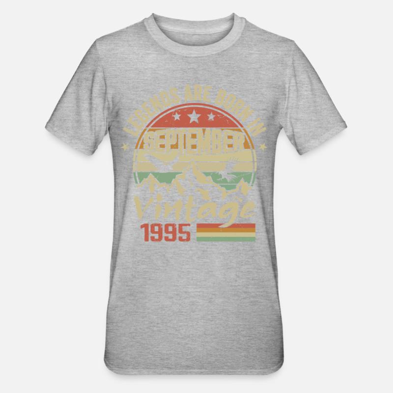September 1995 Birthday Gift September 1995 - Unisex Polycotton T-Shirt - heather grey