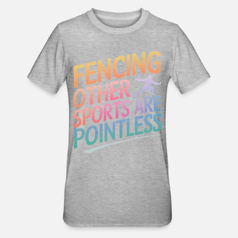 Fechten Fechter - Unisex Polycotton T-Shirt - Grau meliert