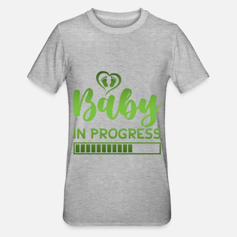 baby progress loading - Unisex Polycotton T-Shirt - heather grey