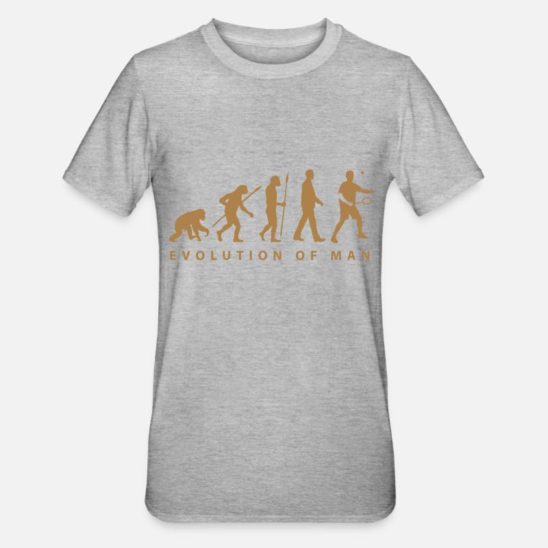 badminton_evolution_02__b_1c - Unisex Polycotton T-Shirt - heather grey