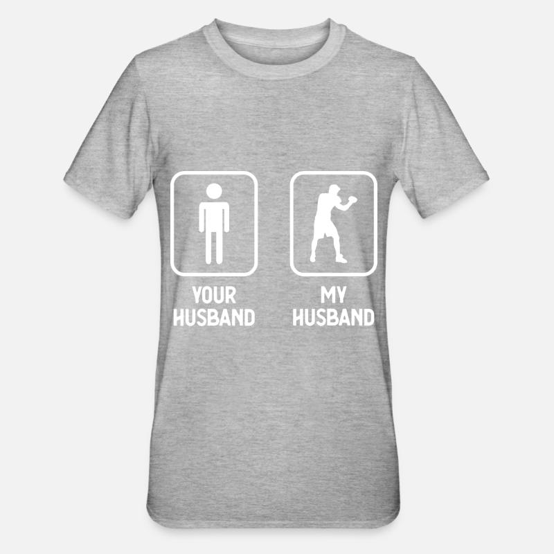 Votre mari mon mari - Boxe - - T-shirt polycoton Unisexe - gris chiné