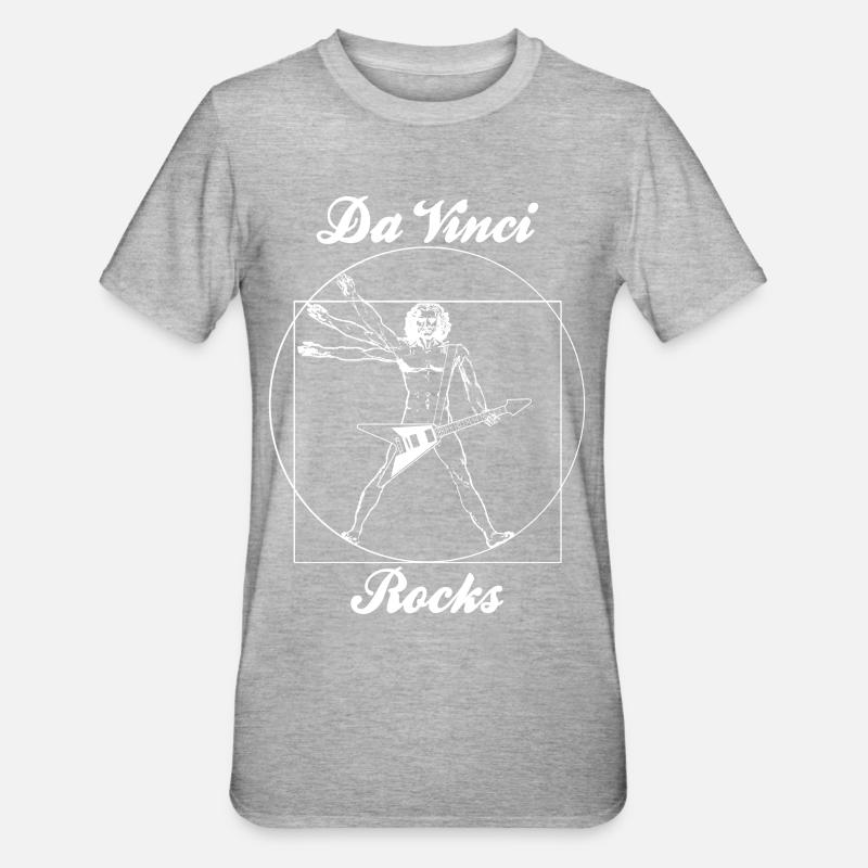rock n roll leonard de vinci - T-shirt polycoton Unisexe - gris chiné
