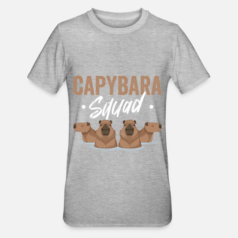 Escouade animale Rongeur Capybara - T-shirt polycoton Unisexe - gris chiné