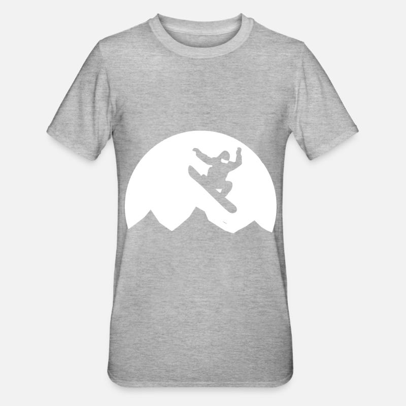 Lune - Snowboard - (3) - T-shirt polycoton Unisexe - gris chiné
