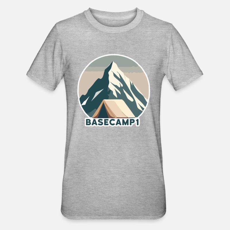 Bergsteiger Basislager 1 - Unisex Polycotton T-Shirt - Grau meliert