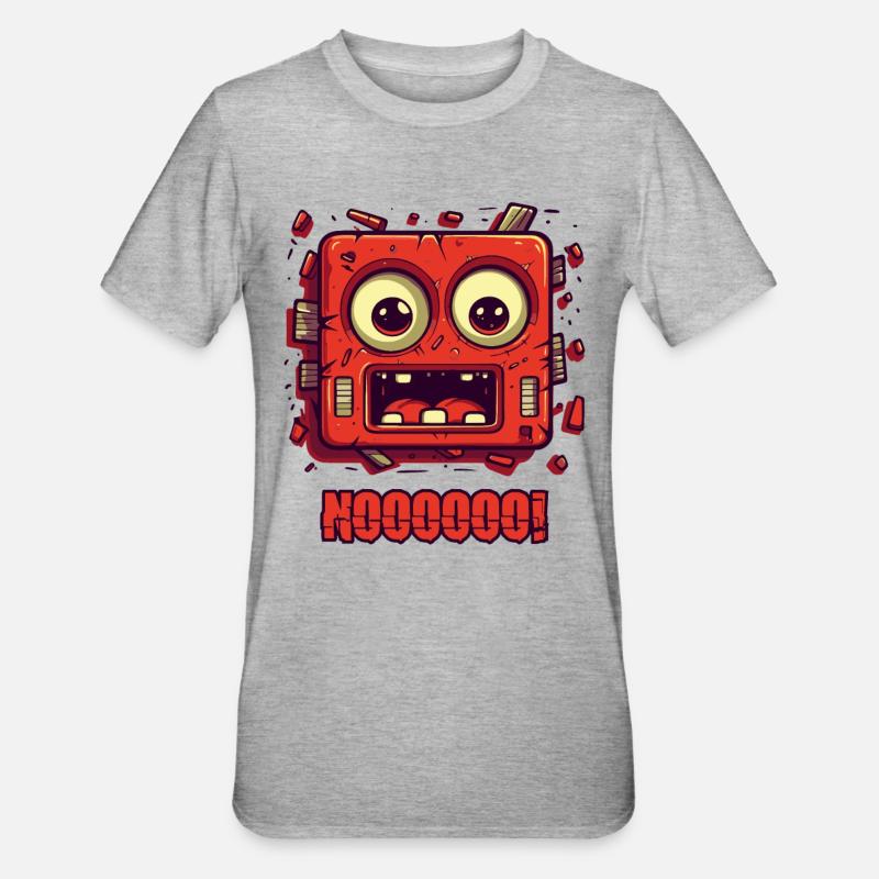 Non! Drôle de visage - T-shirt polycoton Unisexe - gris chiné