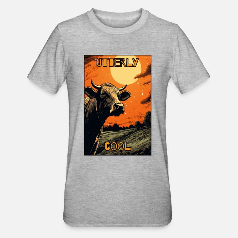 Vache absolument cool - T-shirt polycoton Unisexe - gris chiné