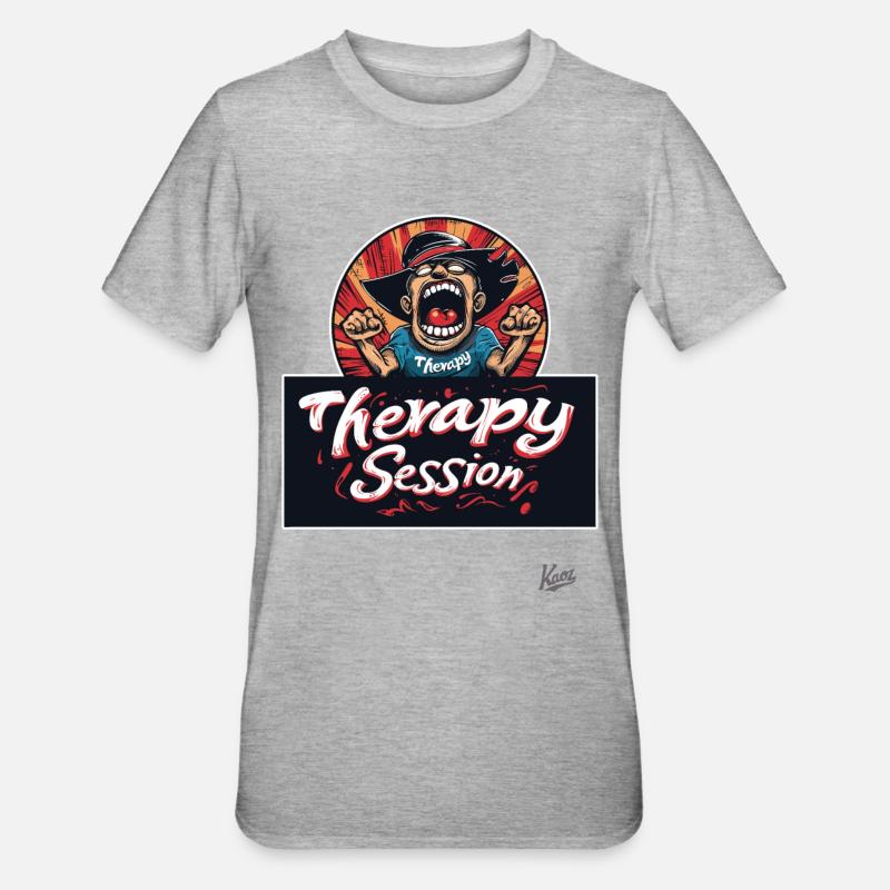 Scream therapy: Session in progress - Unisex Polycotton T-Shirt - heather grey