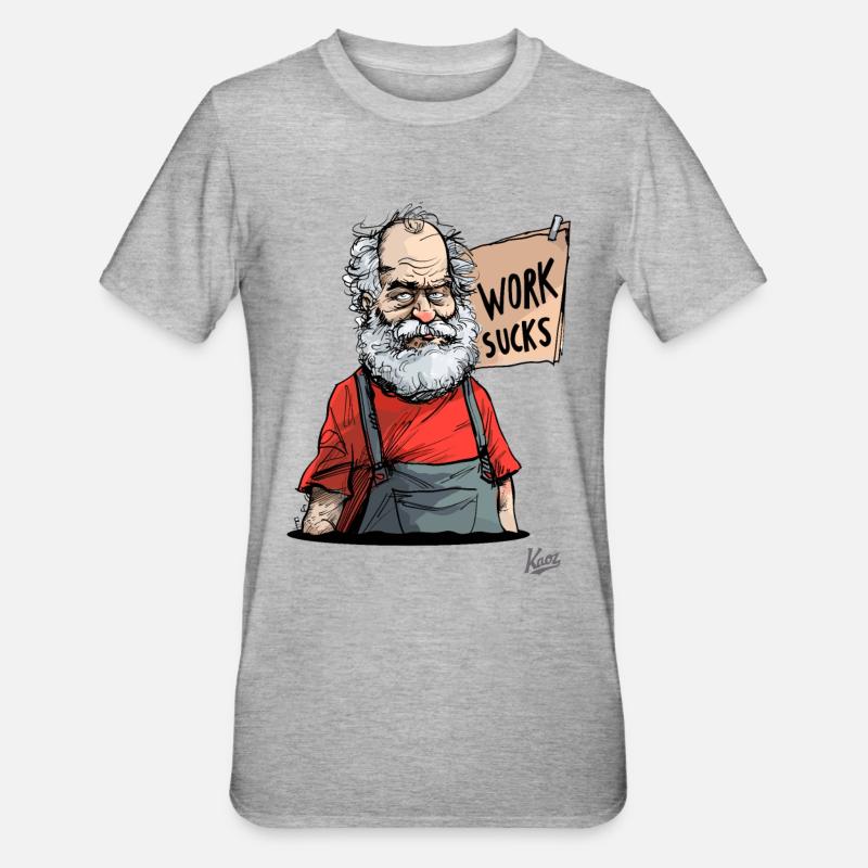 Old craftsman: Work sucks! - Unisex Polycotton T-Shirt - heather grey