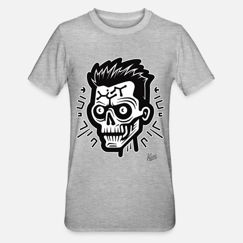 Highly focused skull - Unisex Polycotton T-Shirt - heather grey