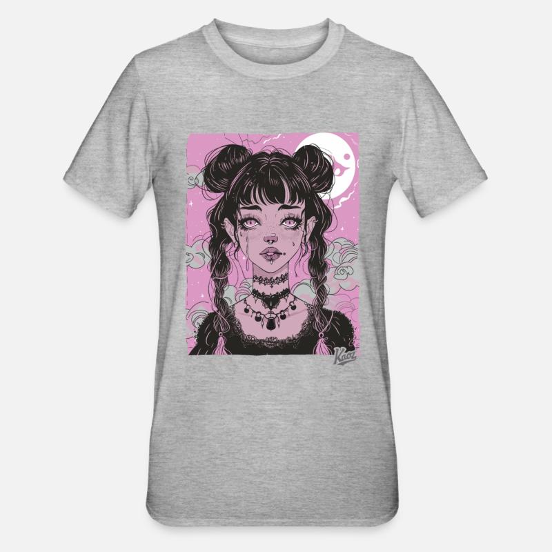 Super mignon grunge émo fille - T-shirt polycoton Unisexe - gris chiné