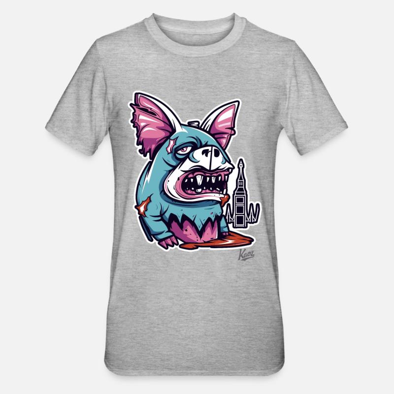 Créature monstrueuse - T-shirt polycoton Unisexe - gris chiné