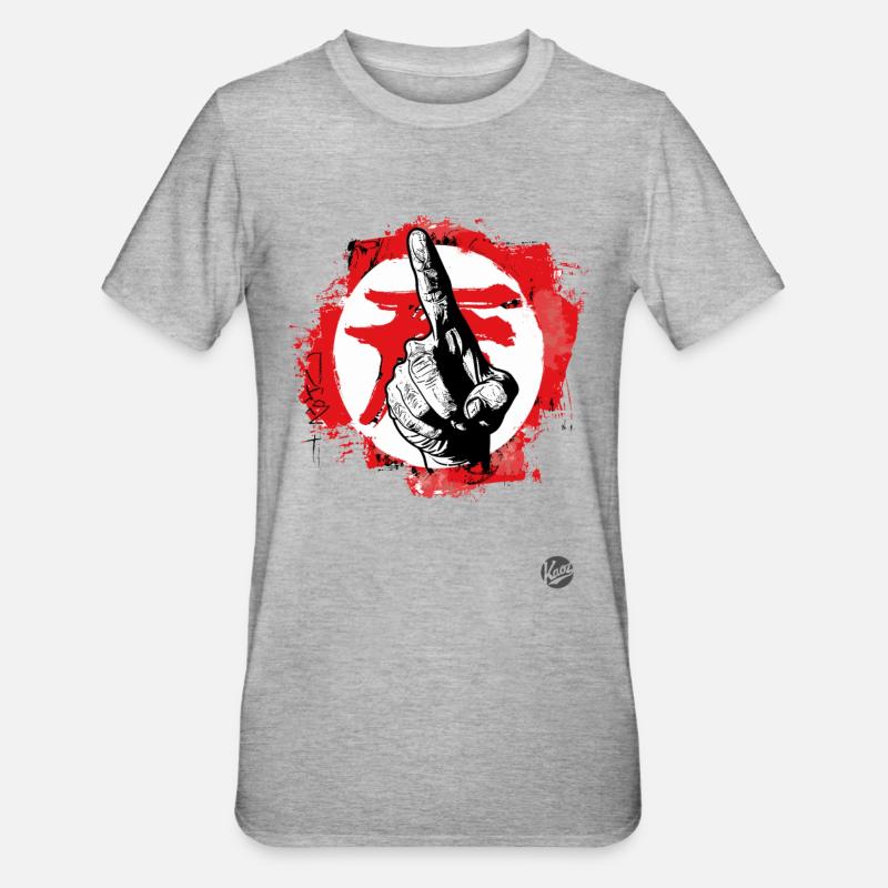 pointer avec l’index - T-shirt polycoton Unisexe - gris chiné