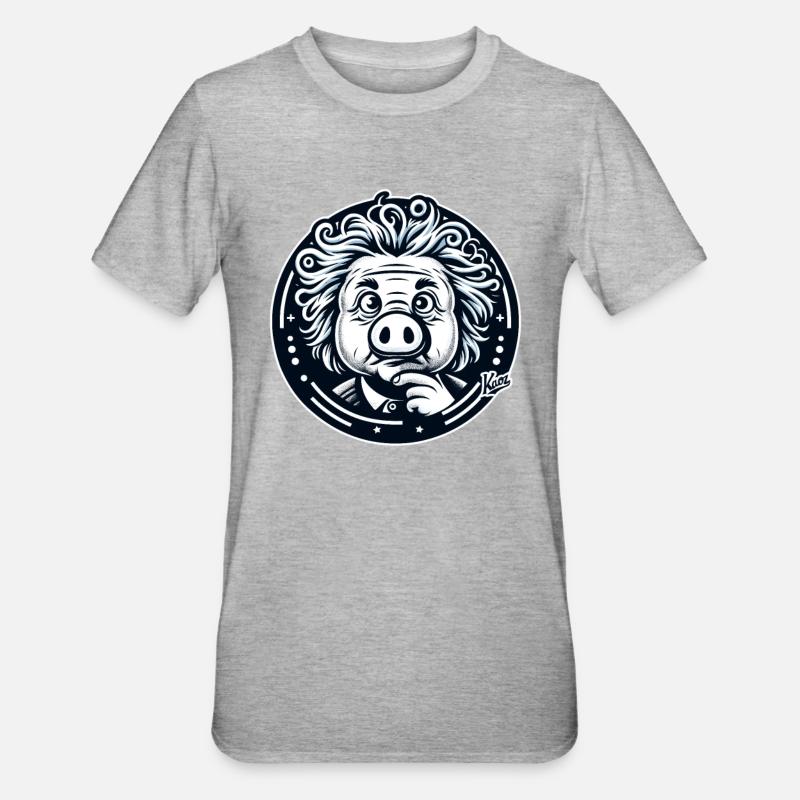 Albert Schweinstein the genius - Unisex Polycotton T-Shirt - heather grey