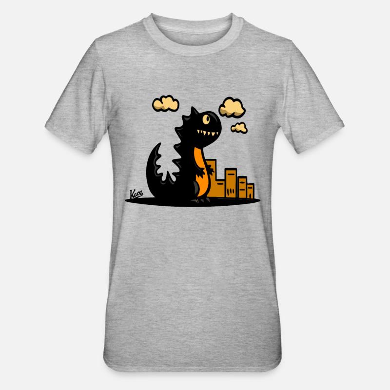 Bébé lézard géant - T-shirt polycoton Unisexe - gris chiné