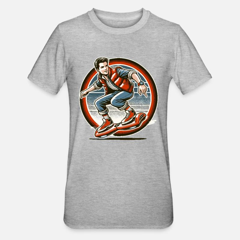 Hoverboarding ist zeitloser Spaß - Unisex Polycotton T-Shirt - Grau meliert