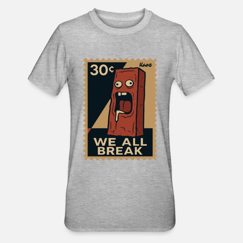 Emo Brick – Cachet d’accablement - T-shirt polycoton Unisexe - gris chiné