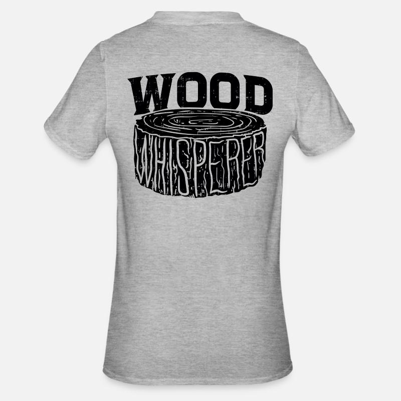 Holz Flüsterer Schreiner Handwerker Geschenkidee - Unisex Polycotton T-Shirt - Grau meliert