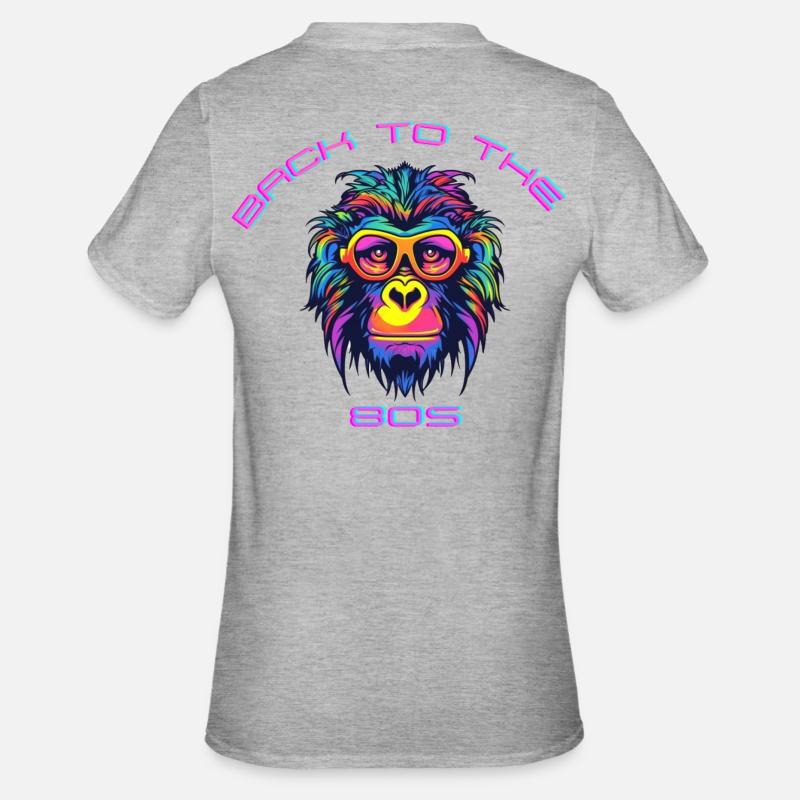 Psychedelischer Gorilla mit Sonnenbrille - Unisex Polycotton T-Shirt - Grau meliert