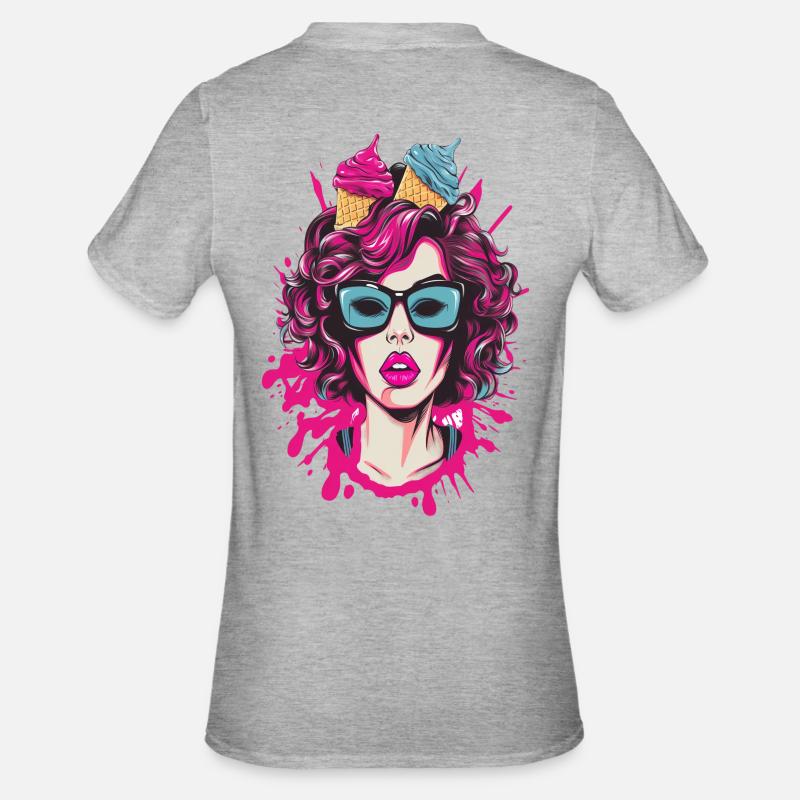 Lebendige Pop-Art Comics Schwester - Unisex Polycotton T-Shirt - Grau meliert