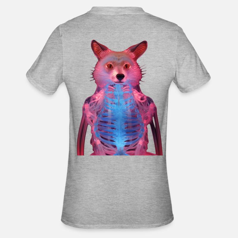 Glowing fox with neon effect - Unisex Polycotton T-Shirt - heather grey
