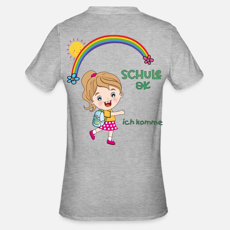 Schulkind, Einschulung - Unisex Polycotton T-Shirt - Grau meliert
